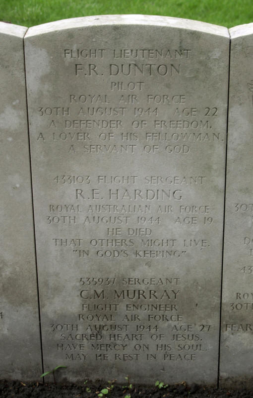F/Sgt Robert Edward Harding<br/><br /><br />died August 30th, 1944